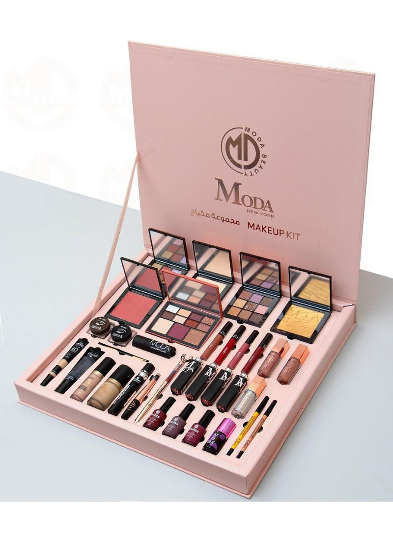 MODAO The new Moda Pink Rose box – 34 luxurious and beautiful pieces in one box. Enjoy a complete makeup experience that combines elegance, versatility, and high quality with the new Rose Moda Beauty box. - Image 4